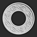 High-end PU lamp panel ceiling lamp panel ceiling modeling imitation gypsum round carved lamp holder French lamp panel imitation gypsum lamp panel European-style chandelier base disc vintage lamp holder 3d model