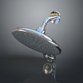 Polished Metal Shower Head With Round Spray Face And Modern Design For Bathroom Use