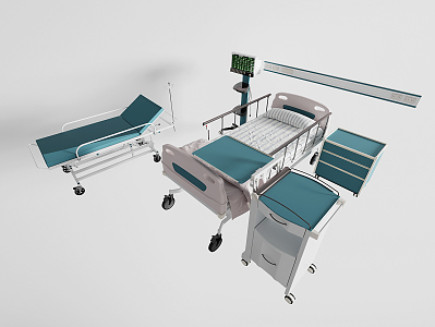 Modern Hospital Bed Medical Bed 3d model