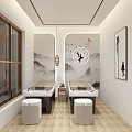 Serene Elegant Modern Club Interior With Marble Reception Counter Sofa Seats And Wooden Cabinets