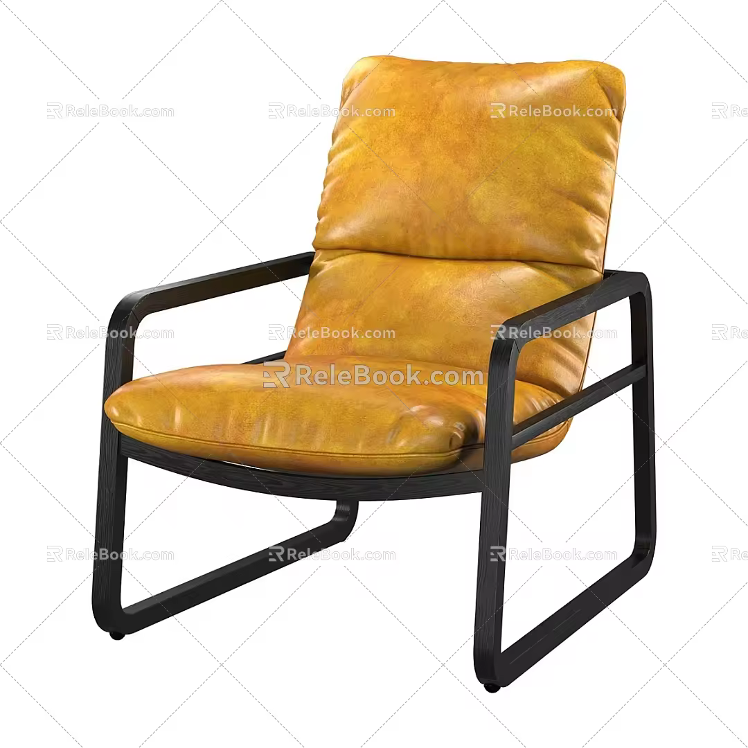 Nordic Simple Single Casual Sofa 3d model