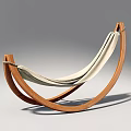 Modern Sculpture Carving With Wooden Frame Hammock Shape And Beige Material