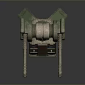 Turret Turntable Railgun Sci-fi Tower Defense Game Tower Defense Sci-fi Turret Game Turret Game Battery 3d model