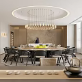 Elegant Private Room With Round Table And Chandelier