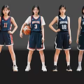 Group of Female Basketball Players in National Jerseys Holding Basketballs and Posing Together