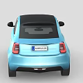 Blue Two Door Fiat Compact Car With Black Roof And Modern Design