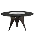 Modern Dining Table Solid Wood Rock Board Round Table Round Table Italian Minimalist Dining Table Round Table 3d model