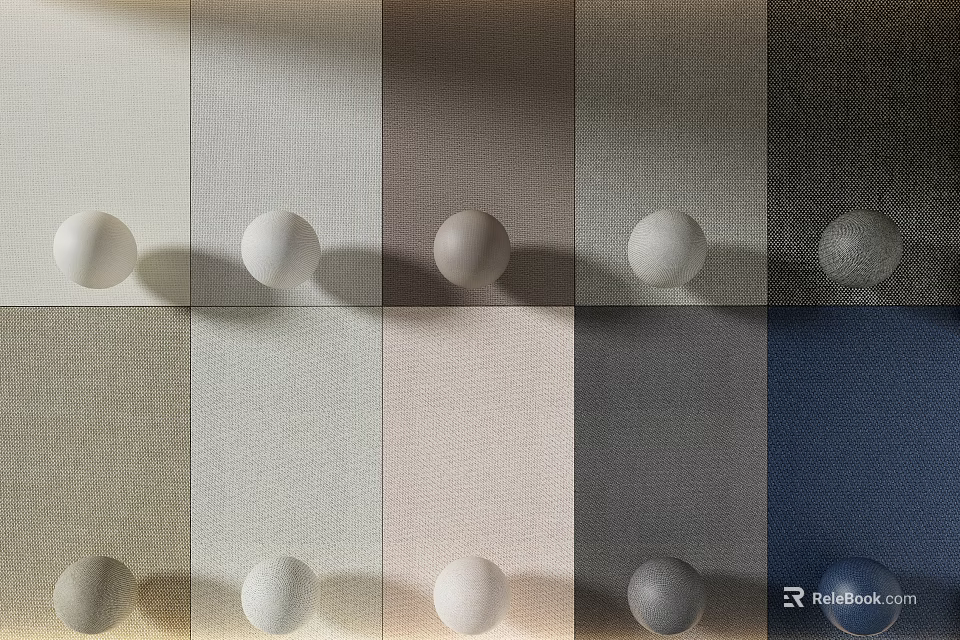 Wainscoting Samples Display Featuring Various Colors Different Textures and Decorative Balls 3d model 