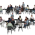 Modern Multiplayer Cafe Characters 3d model