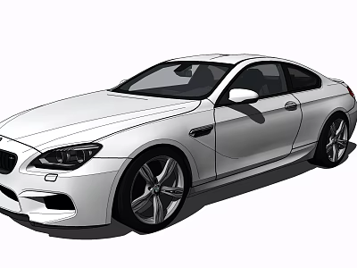 White Sports Car With Sleek Exterior Design And Aerodynamic Body Features 3d model