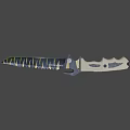 Tactical Serrated Knife With Beige Non Slip Handle And Black Blade Design