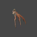 Realistic Brown Crab With Extended Legs And Detailed Claws On Gray Background