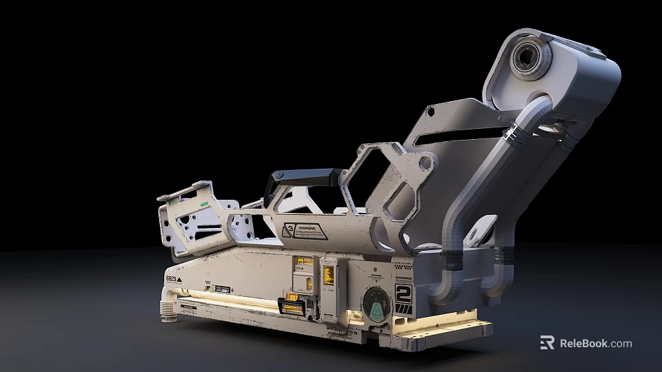 Medical Equipment Adjustable Hospital Bed With Metal Frame And Control Panel 3d model 