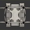 Modern Robotic Unmanned Hybrid Vehicle Featuring Tank Tracks And Drone Propellers