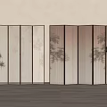 New Chinese Folding Screen Partition 3d model