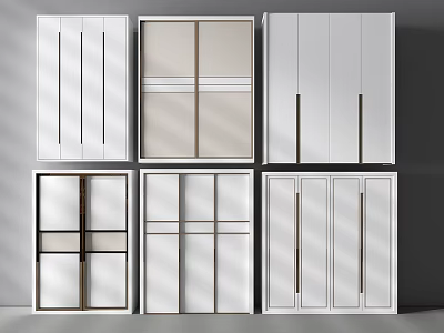 Modern White Wardrobe Design Ideas With Various Door Styles And Sleek Handles 3d model