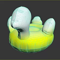 Bright Yellow Green Inflatable Water Float Sports Equipment With Silver Head Design