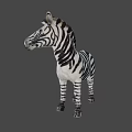 Realistic Zebra Figure With Black And White Stripes Standing Pose