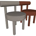 Contemporary Single Chair With Round Upholstered Seat And Cylindrical Legs In Two Tones