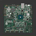 Green Advanced Circuit Board With STM32 F7 Chip And Electronic Components