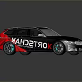 Gray Modern Wagon Car Featuring VAHDETROK Graphics Sporty Wheels And Sleek Design