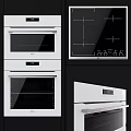 Modern Built in White Oven with Digital Display and Control Panel for Kitchen