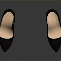 Black Fabric Pointed Toe High Heels With Red Stiletto Heel For Daily Use