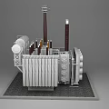 Industrial Power Transformer Equipment With Cooling Fins Insulator Columns And Control Panels