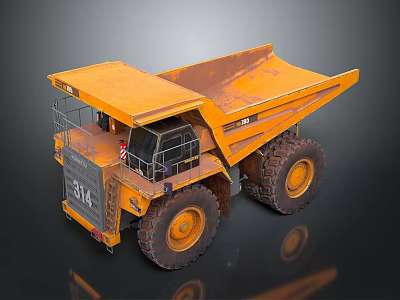 Large Yellow Mining Dump Truck A Heavy Duty Utility Vehicle With Big Tires 3d model