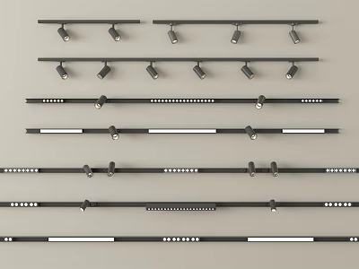 Modern Track Mounted Downlights And Spotlights With Various Styles For Interior Lighting 3d model
