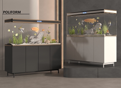 Modern fish tank 3d model