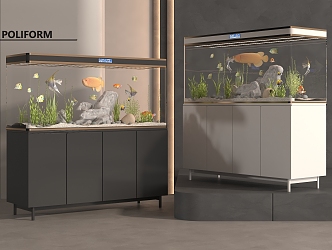 Modern fish tank 3d model