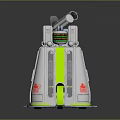 Futuristic Green And Gray Food Delivery Vehicle With Bionic Logo And Antenna