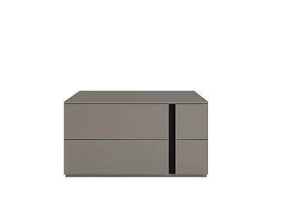 Modern Gray Bedside Table With Two Drawers And Black Accent Strip Design 3d model