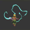 Ninja Turtle Character With Blue Flowing Energy And Red Warrior Armor