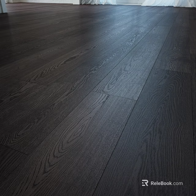 Dark Wooden Floor Planks With Natural Grain And Smooth Surface Finish 3d model 