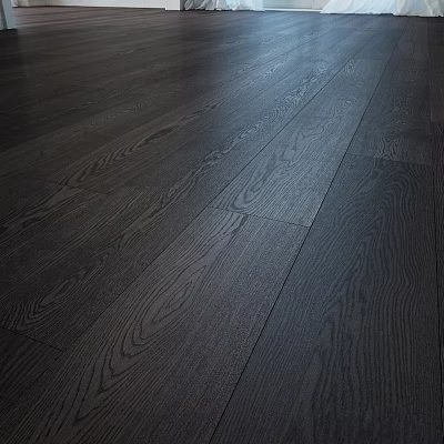 Dark Wooden Floor Planks With Natural Grain And Smooth Surface Finish 3d model