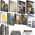 Various Design Books Covers Featuring Architecture Interior And Nature Scenes 3d model