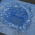 Square Stone Pit With Rough Stone Walls Dirt Bottom And Surrounding Gravel