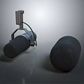 Professional Studio Microphones With Stand And Isolated On Gray Gradient Background 3d model