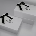 Elegant Jewelry Ornament Combination with White Gift Box and Black Bowknot Decorative Set