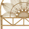 Bohemian Rattan Headboard With Arch Shaped Lotus Petal Woven Natural Design