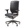 Black Office Chair With Armrests Wheels And Modern Design From Multiple Angles 3d model
