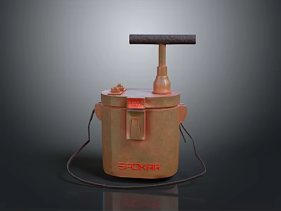 Vintage Spoker Computer Gadget With Copper Finish Top Handle And Functional Design 3d model