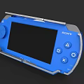 Sony Portable Entertainment Gaming Console With Blue Design Screen And Control Buttons