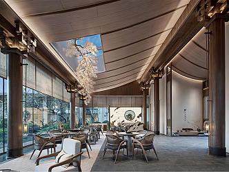 New Chinese-style reception area sales department 3d model
