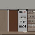 Wooden Sliding Barn Doors With Black Metal Rail In Modern Interior Design