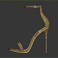 Fashionable Golden High Heels With Sparkling Ankle Strap And Stiletto Heel