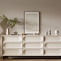 Cream Style Cabinet Whole Cabinet Sideboard Cabinet Balcony Cabinet Locker Entrance Cabinet 3d model