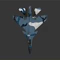 Blue Camouflage Spacecraft Model with Aerodynamic Design for Universe Exploration Missions
